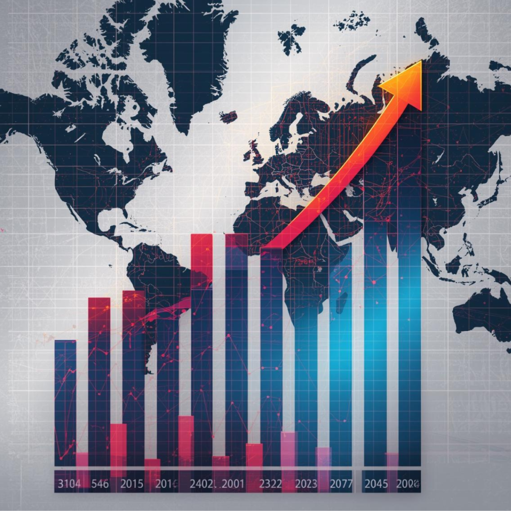 Gráfico mostrando crescimento global de dados até 2025, segundo IDC